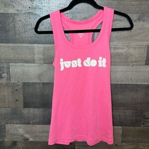 Pink And White “just do it” Nike Tank Top